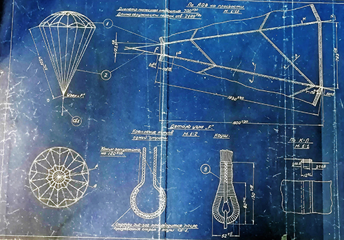 Схема парашюта для световых бомб САБ-15